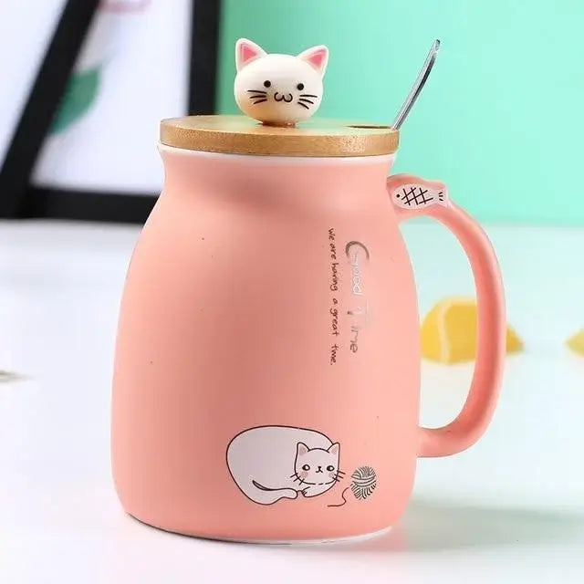 Mug avec cuillère 350 ml tête de chat